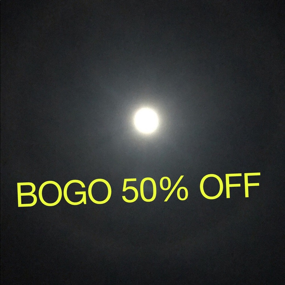 Buy one get one 50 percent off !